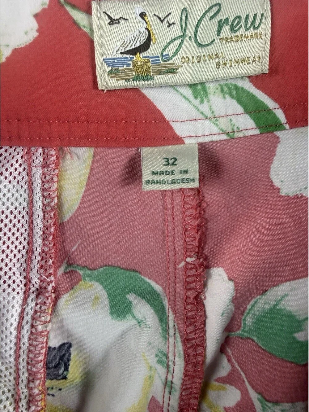 J.Crew Floral Board Shorts Swim Trunks Men’s Size 32 Pink Tropical Beach